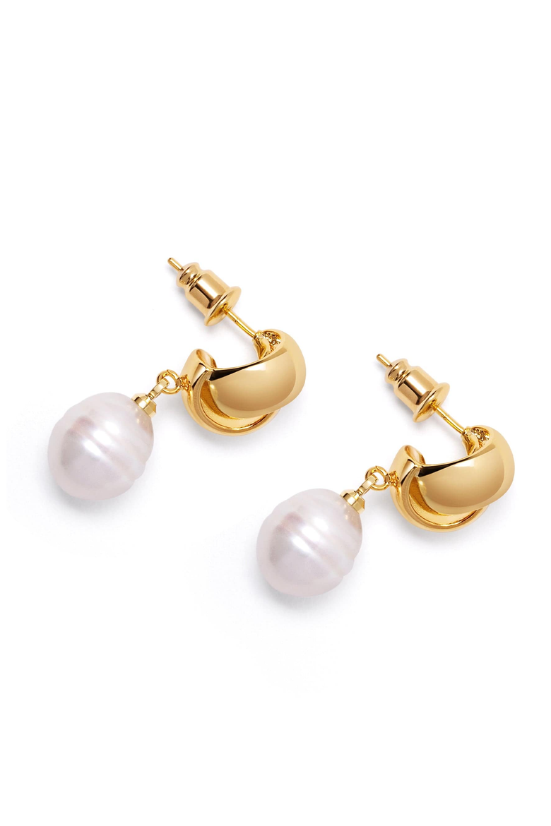 Pearl Drop Earrings, Main, color, Gold