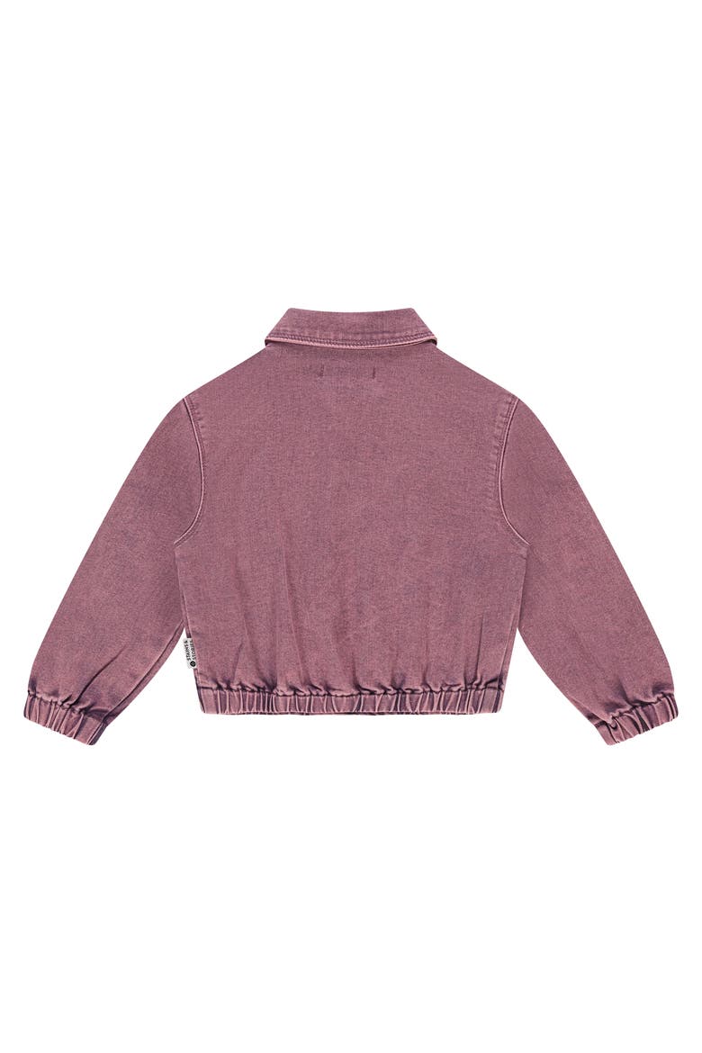 Acid Wash Denim Bomber Jacket, Alternate, color, Purple