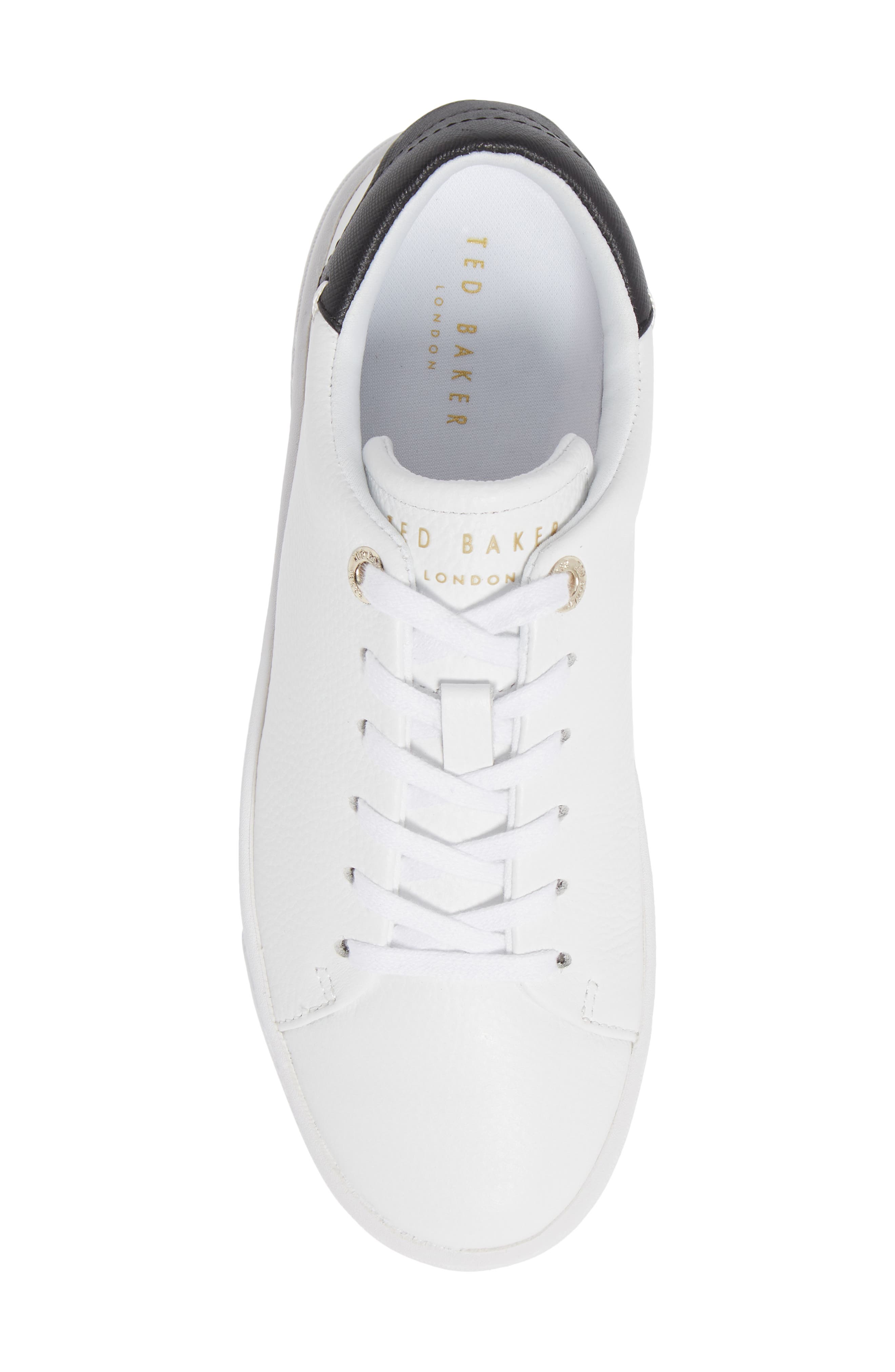 Ted Baker London Kimmi Sneaker, Alternate, color, White Black Leather Top Grain