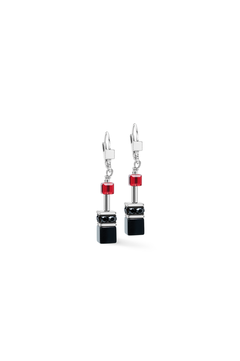 GeoCUBE® Iconic Drop Earrings, Main, color, Noir Silver