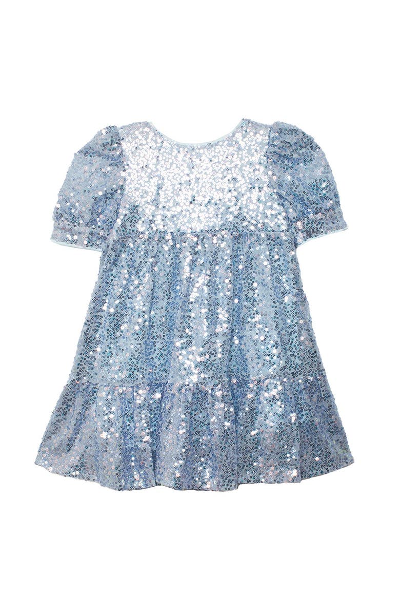 Isobella & Chloe Starry Blue Glitter Dress, Main, color, Blue
