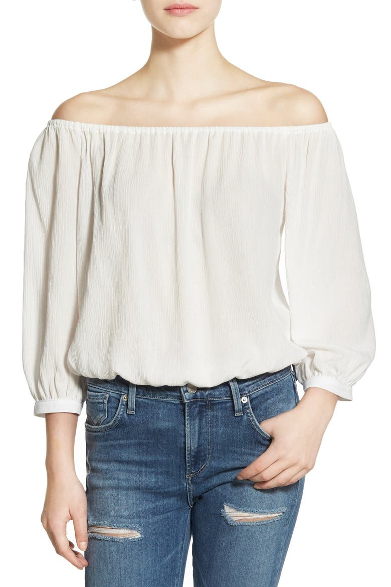 Off the Shoulder Peasant Top, Main, color, WHITE