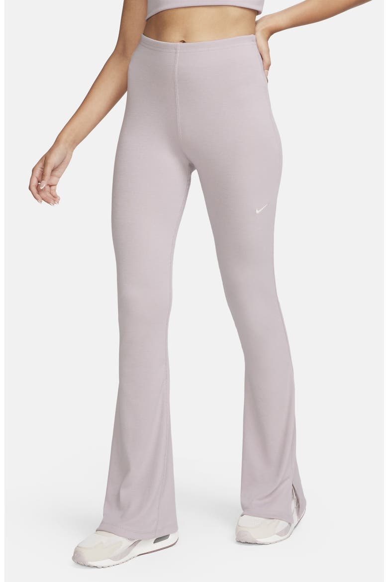 Sportswear Chill Knit Flare Leggings, Main, color, PLATINUM VIOLET/ SAIL