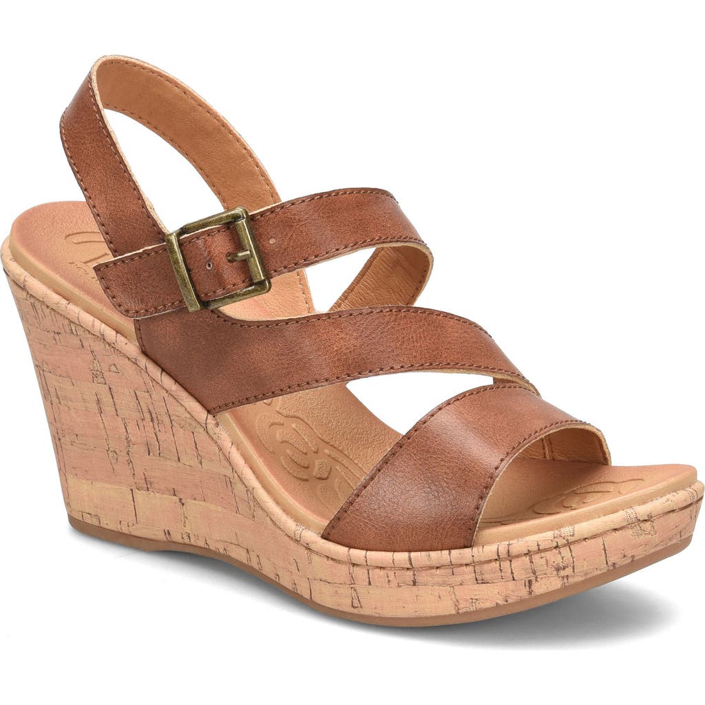 B O C By Børn Schirra Cork Wedge Sandal In Brown