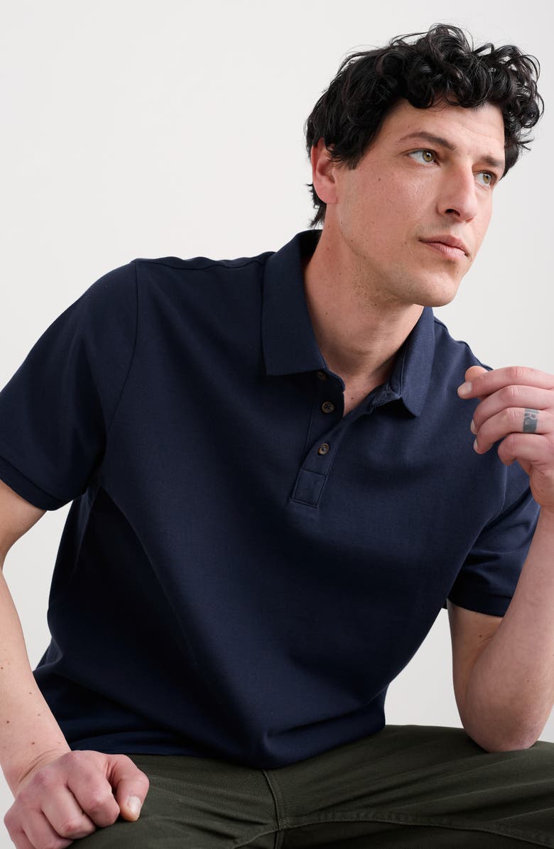 Seasalt Cornwall Balefire Organic Cotton Polo, Alternate, color, Maritime