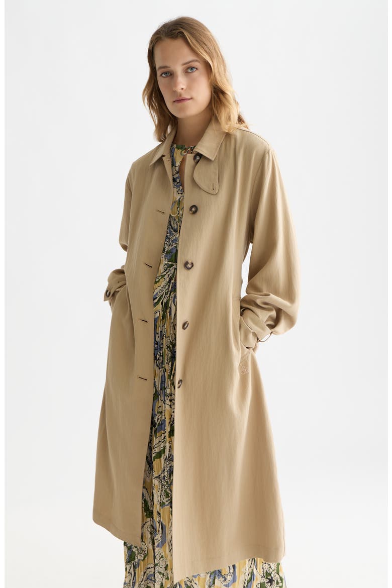 Flowy Trench Coat, Alternate, color, TRAVERTINE