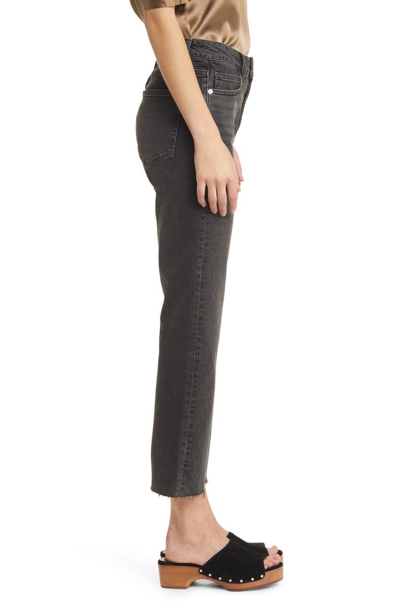 FRAME Le Crop High Waist Raw Hem Mini Bootcut Jeans, Alternate, color,