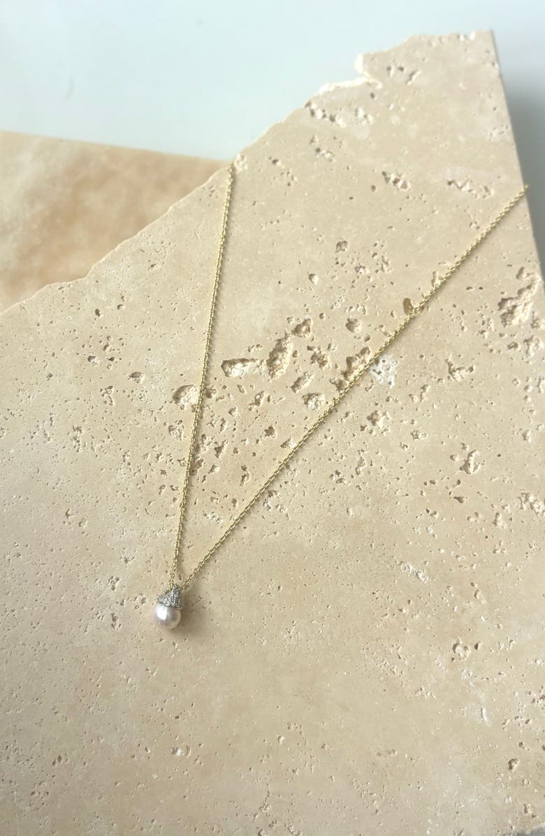 Adornia Hanging Freshwater Pearl Pendant Necklace, Alternate, color, Gold