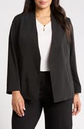 Anne Klein Collarless Gabardine Jacket