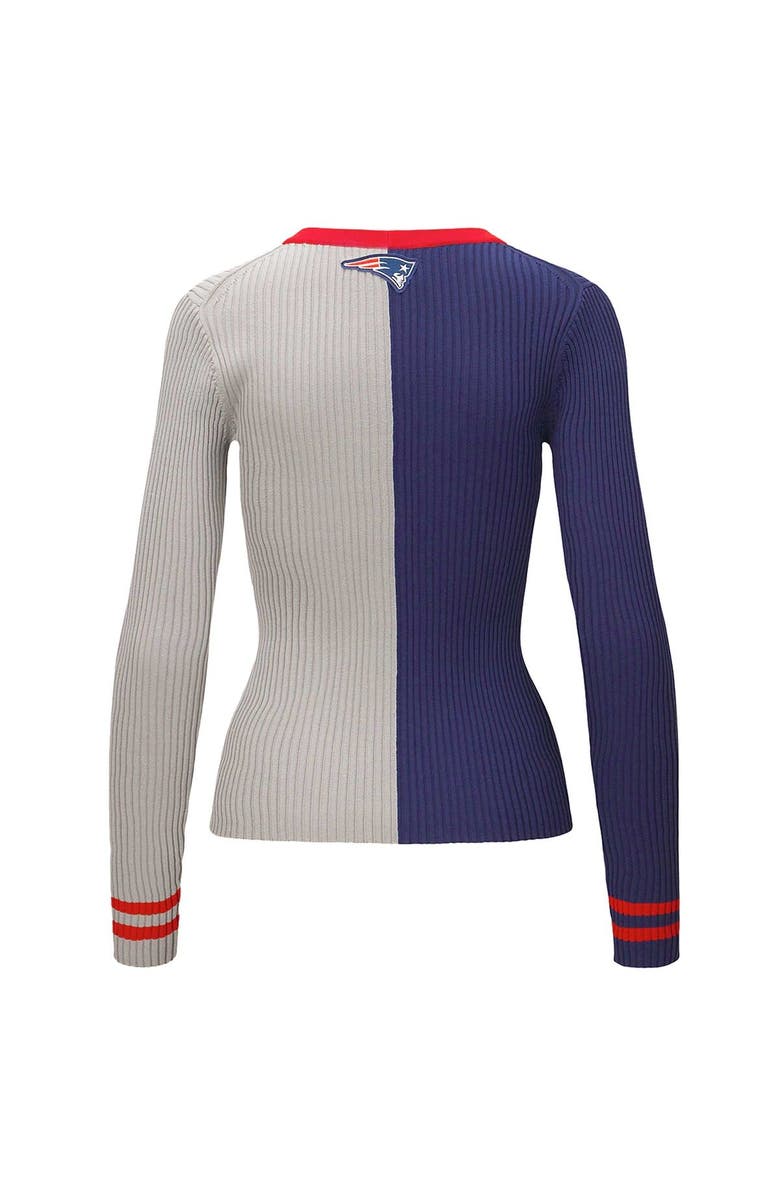 STAUD Women's STAUD Navy/Gray New England Patriots Cargo Sweater, Alternate, color, Navy