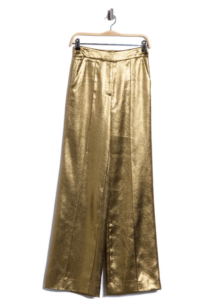 Millicent Metallic High Waist Wide Leg Pants, Main, color, VINTAGE GOLD