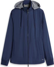 Bugatchi Water Repellent Windbreaker with Removable Drawstring Hood