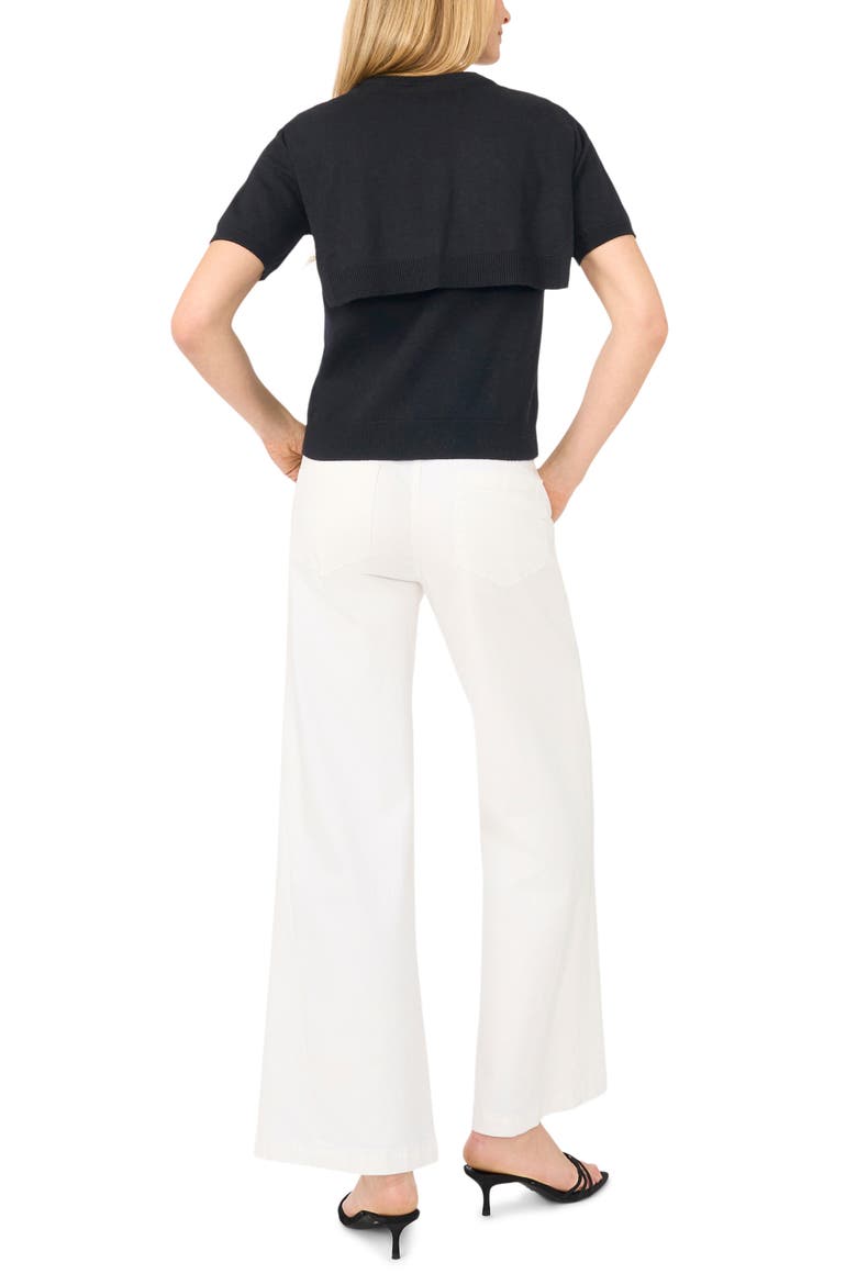 Shoulder Wrap Short Sleeve Sweater, Alternate, color, RICH BLACK