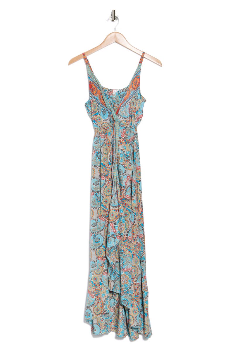 La Fiorentina Emma Paisley Maxi Dress, Alternate, color, Royal/ Orange