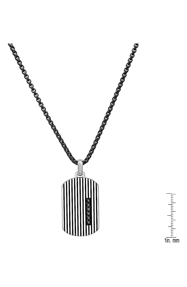 HMY JEWELRY Men's Two-Tone Dog Tag Pendant Necklace, Alternate, color, Silver/ Black