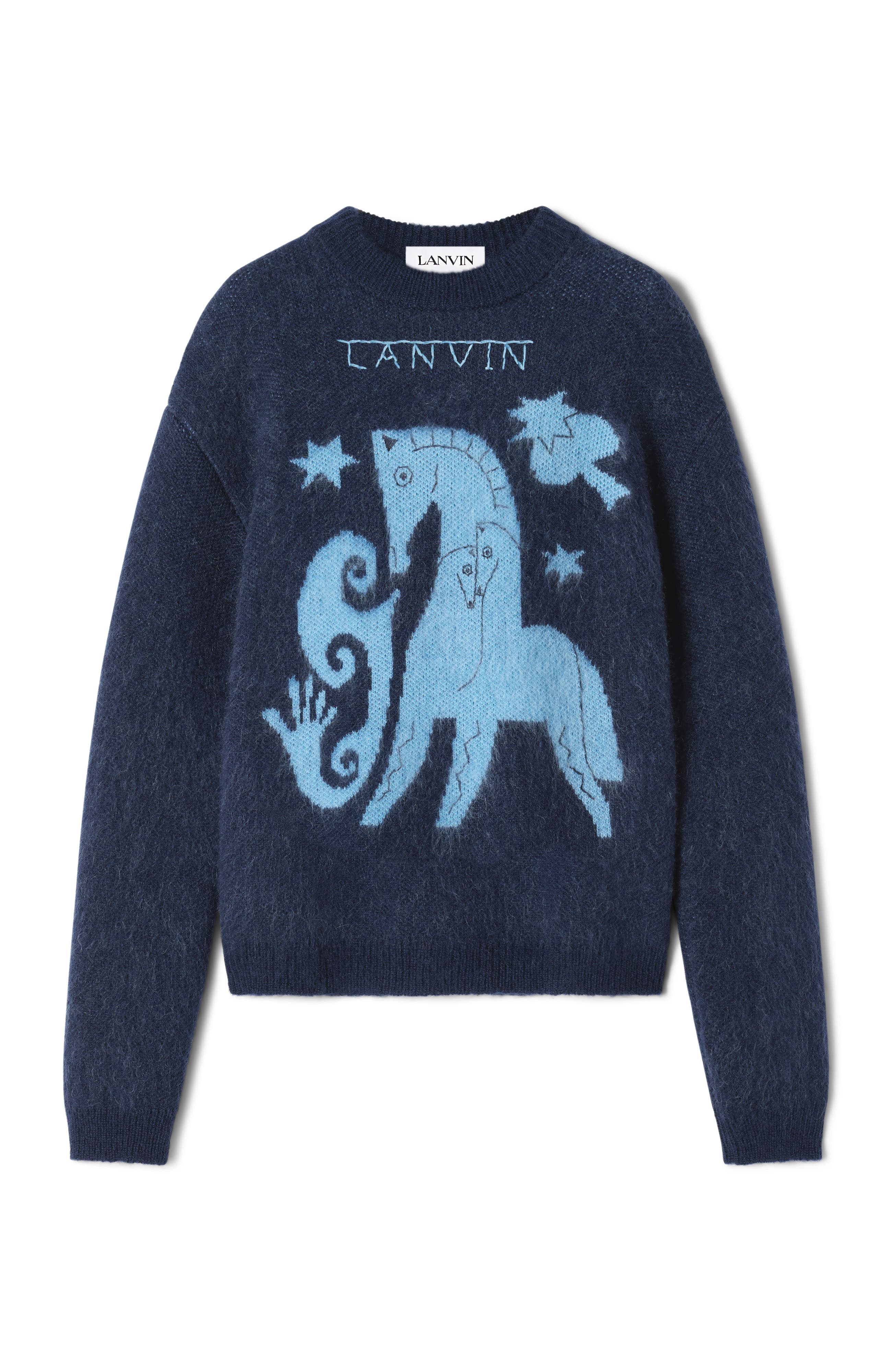 Blue Lunar Year Jacquard Mohair Sweater - image 2