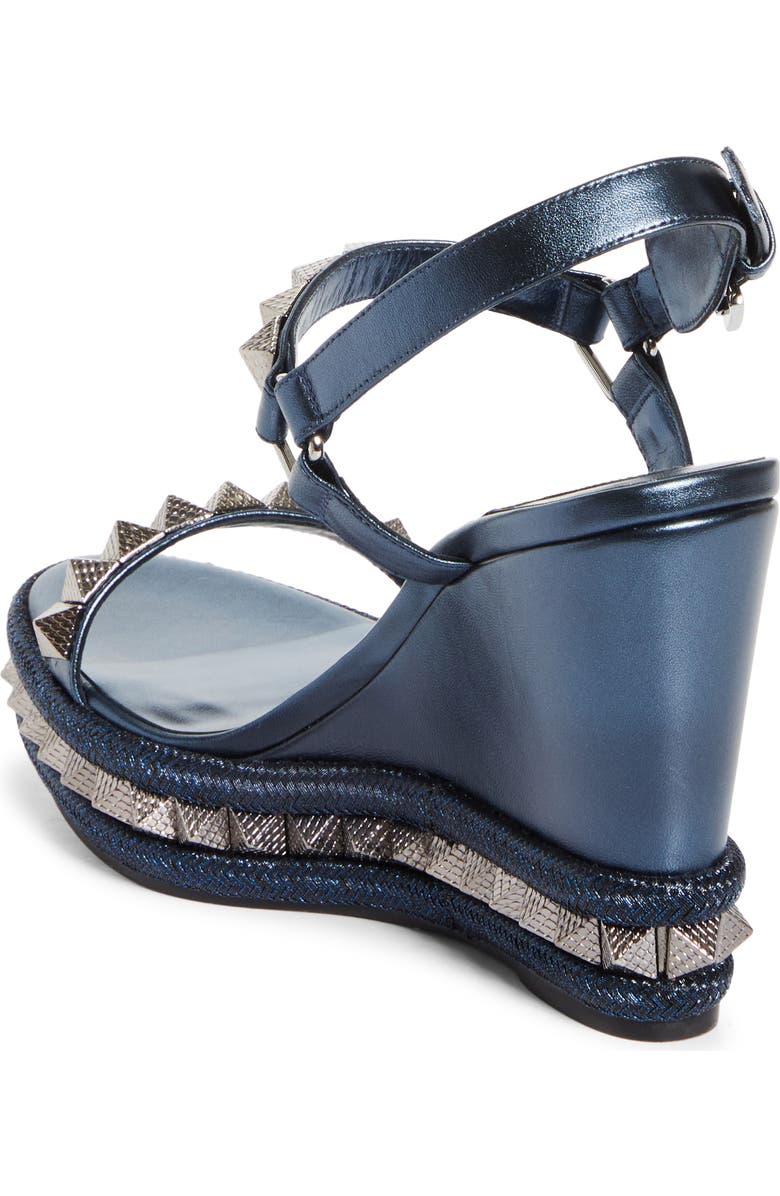 Christian Louboutin Pyraclou Wedge Sandal, Alternate, color, Last Night