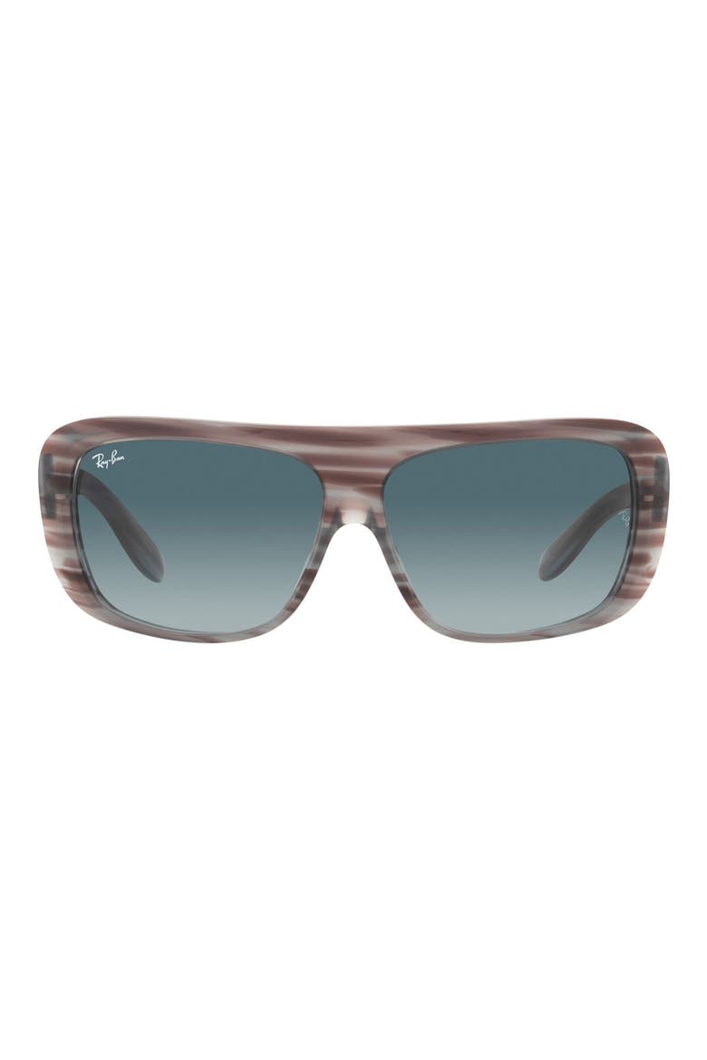 61mm Pillow Blair Evolution Shield Sunglasses, Main, color, STRIPED GREY / BLUE GREY