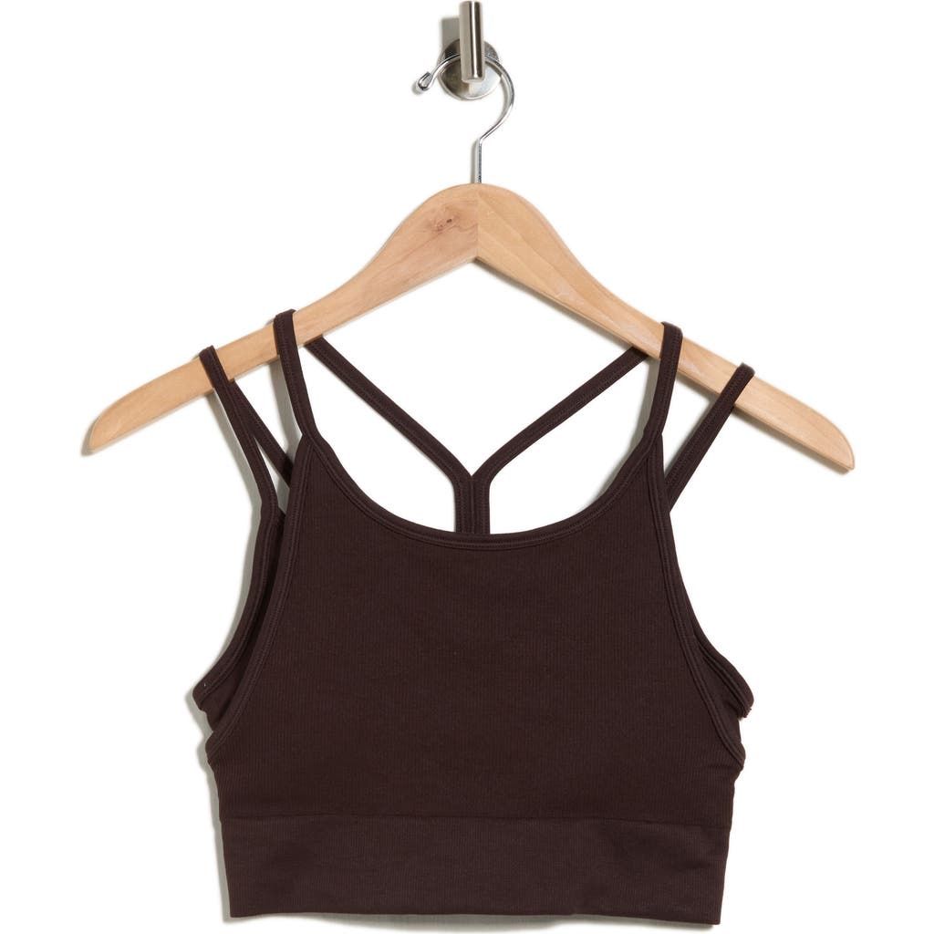 90 Degree By Reflex Lively Seamless Double Layer Bralette In Brown