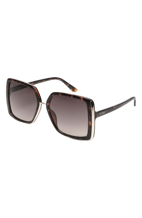 Guess 58mm Butterfly Square Gradient Sunglasses In Brown