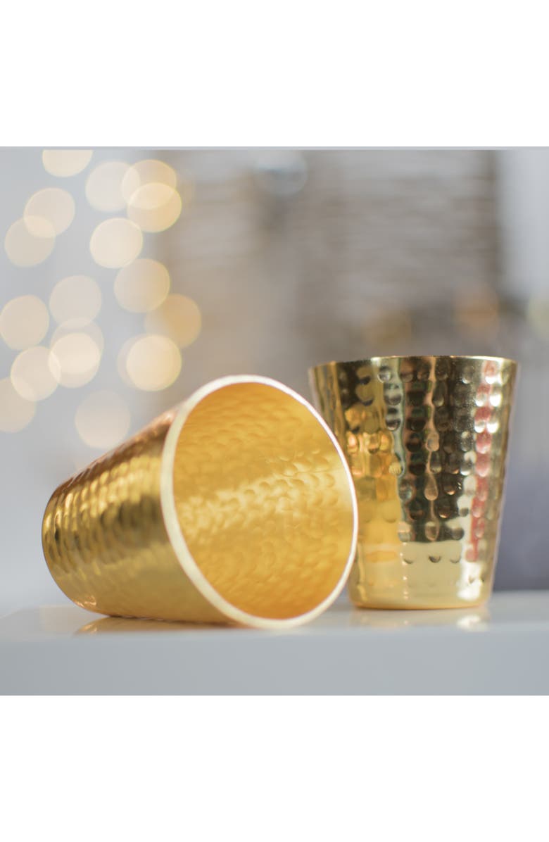 Prince of Scots Hammered Copper Shot Glasses w/ 24K Gold-Plate, Alternate, color, Copper