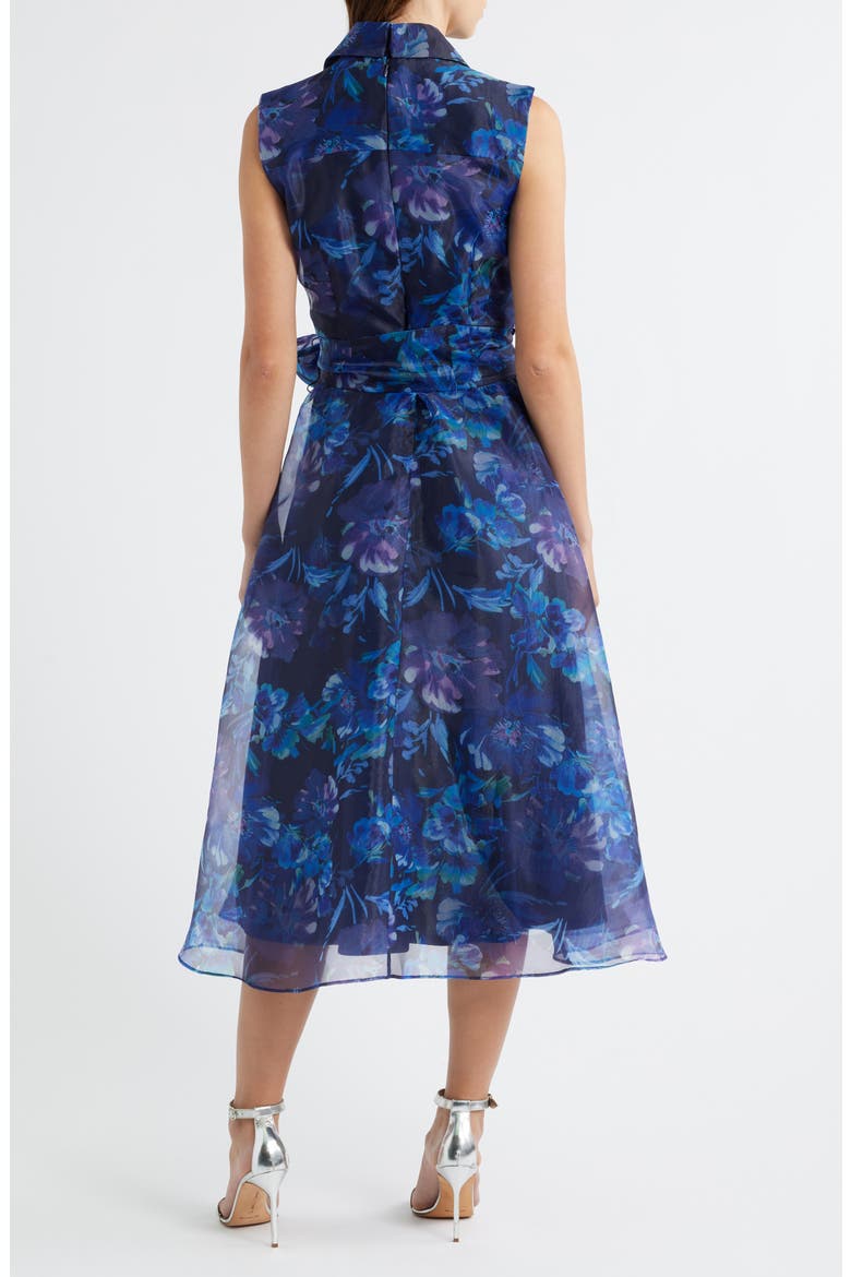Flroal Wrap Front Sleeveless Cocktail Dress, Alternate, color, BLUE MULTI