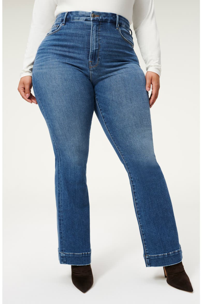 Good Legs High Waist V-Back Flare Jeans, Alternate, color, BLUE843