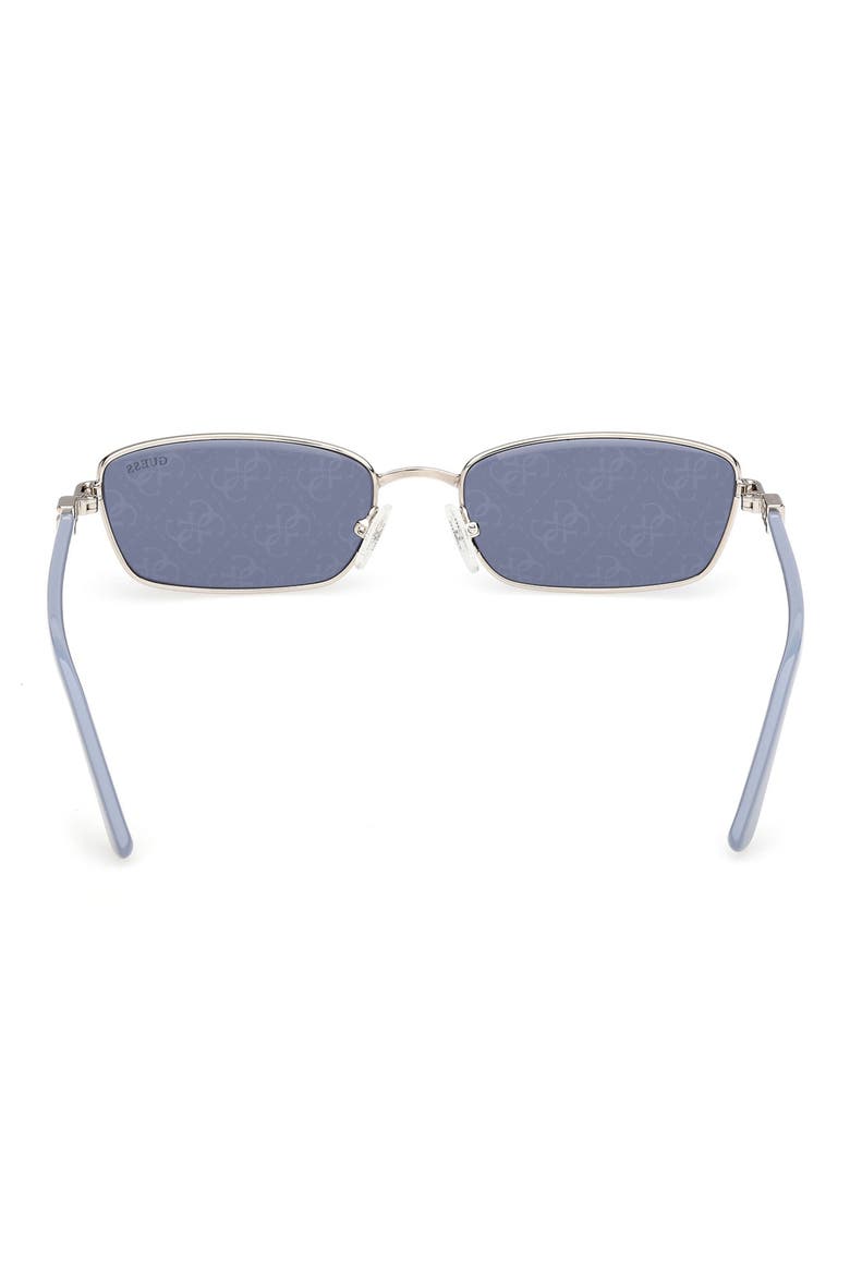 Rectangular Sunglasses, Alternate, color, NICKELTIN / BLUE MIRROR