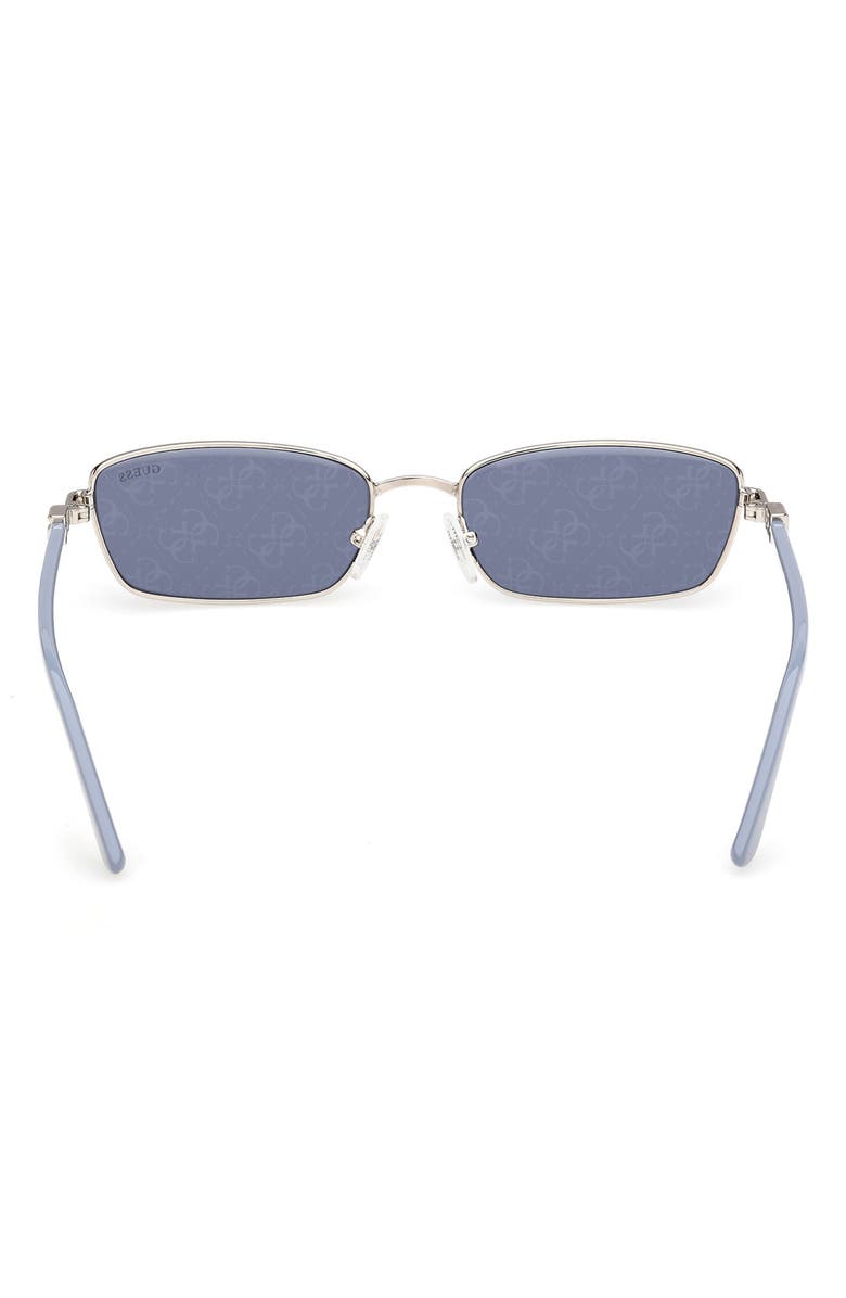 GUESS Rectangular Sunglasses, Alternate, color, Nickeltin / Blue Mirror