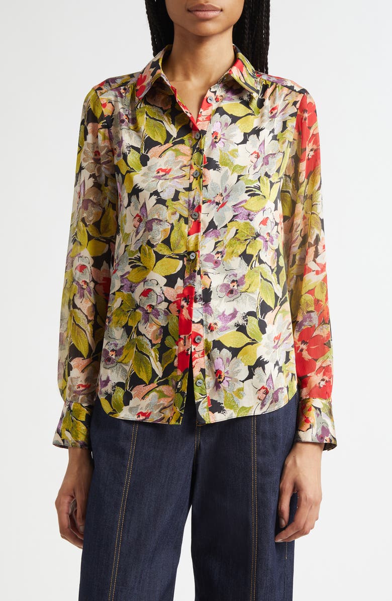 Canyon Bloom Print Tiered Ruffle Shirt