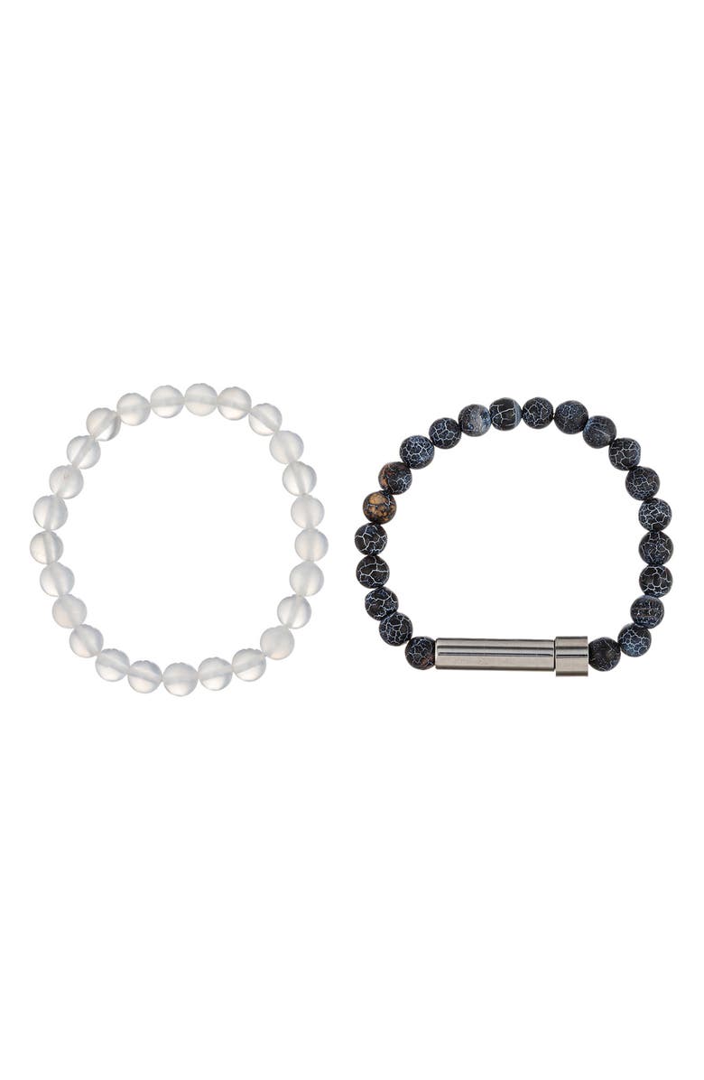EYE CANDY LOS ANGELES Men's Set of 2 Jean Bracelets, Main, color, Black/ Clear