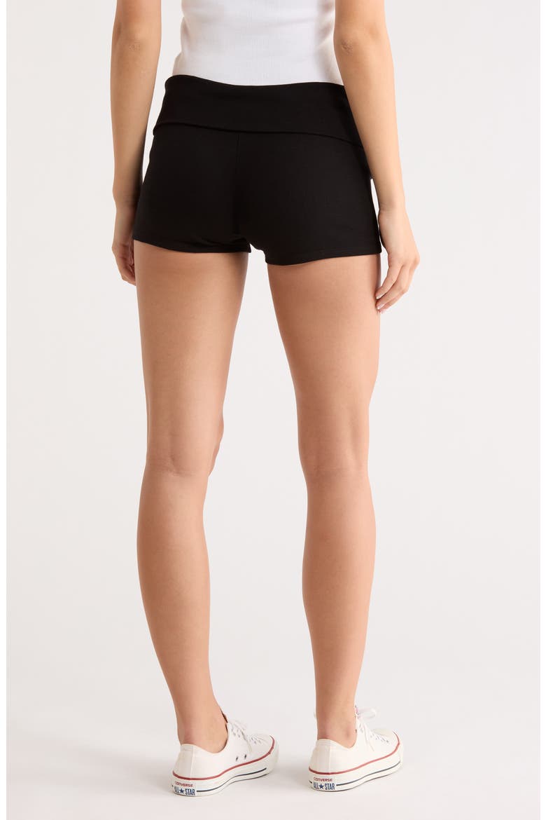 Foldover Knit Shorts, Alternate, color, BLACK
