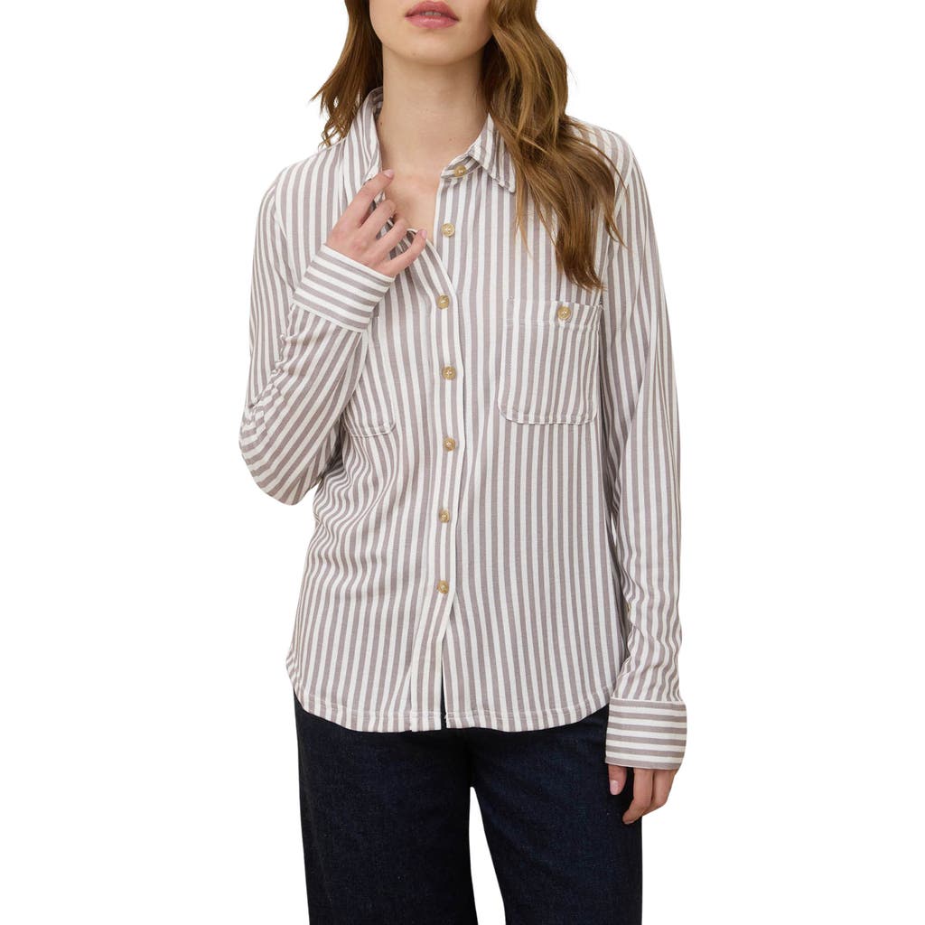 Blu Pepper Button Front Long Sleeve Shirt In Multi