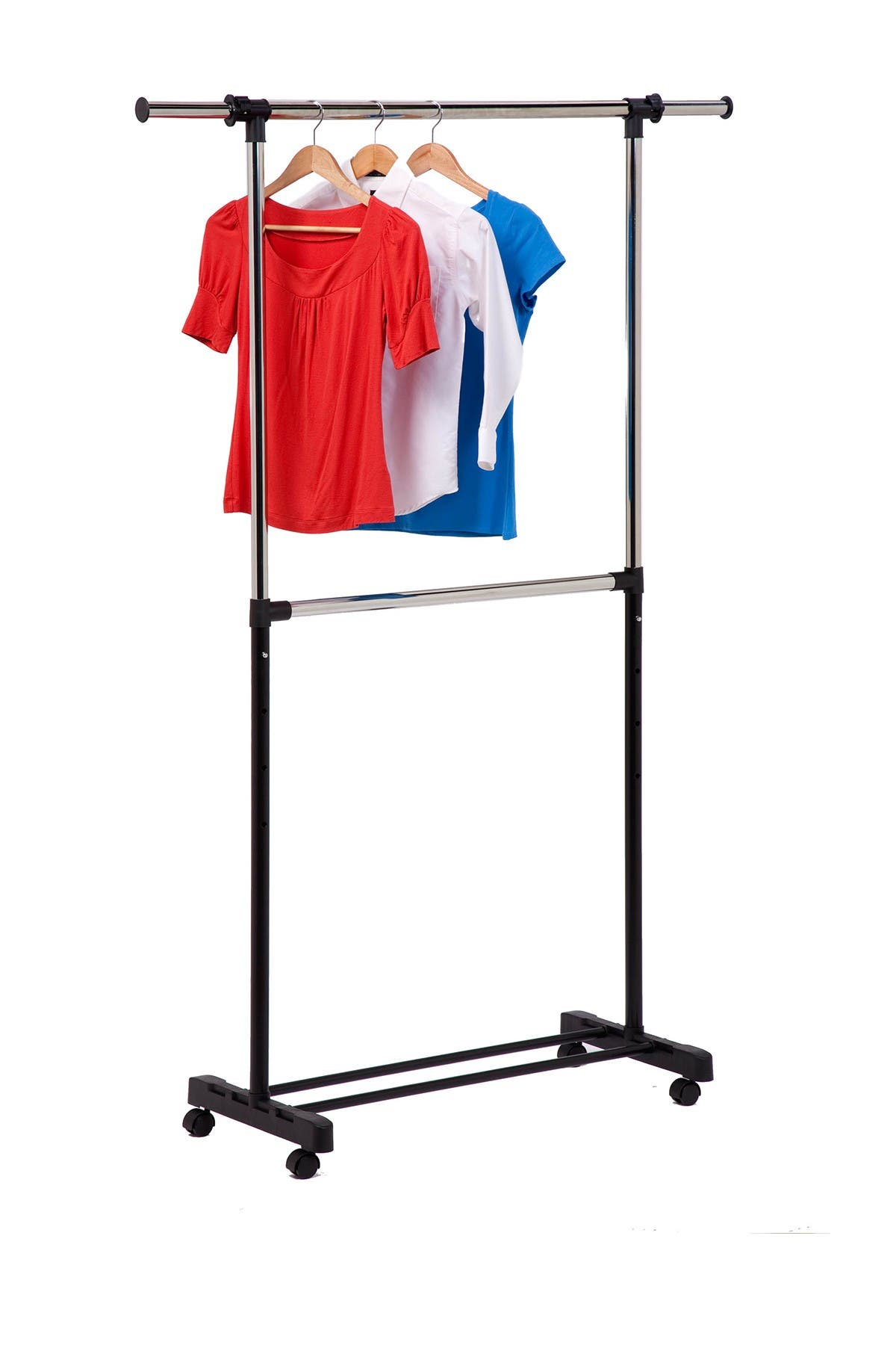 HONEY-CAN-DO Dual Rod Expandable Garment Rack, Main, color, 