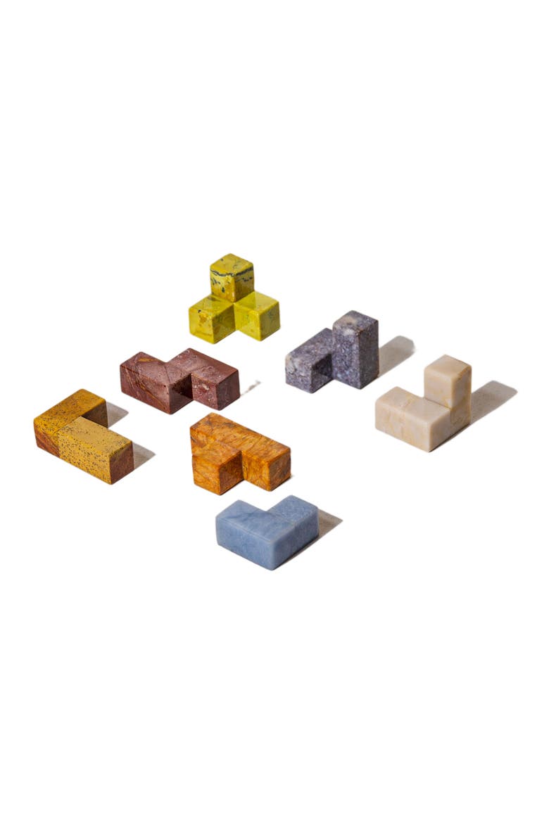 Soma Cube 3D Gemstone Puzzle, Alternate, color, Multi