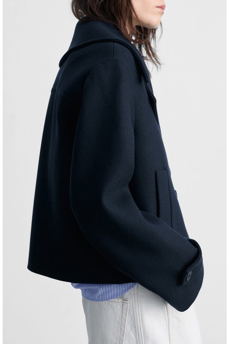 Wool Blend Crop Jacket, Alternate, color, DARK NAVY
