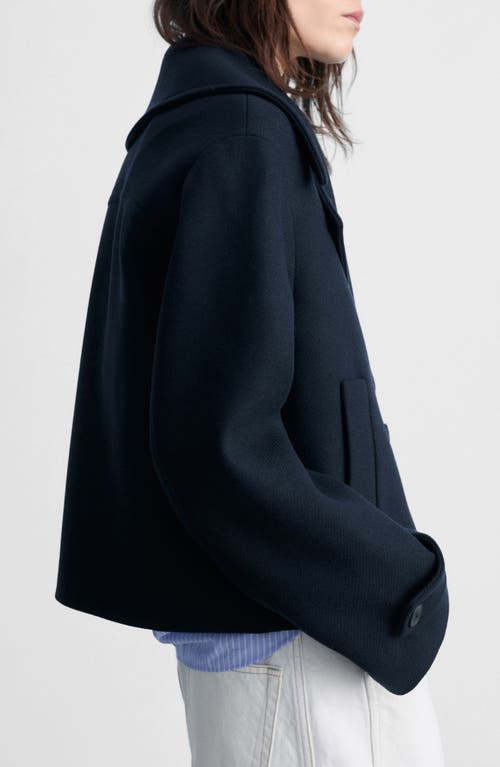 Mango Wool-blend Jacket With Maxi Lapels Dark Navy In Blue