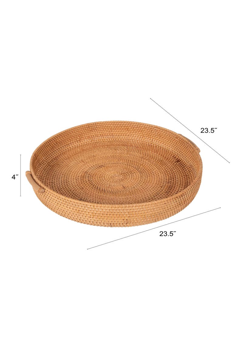 Woven Tray with Handles, Alternate, color, Natural