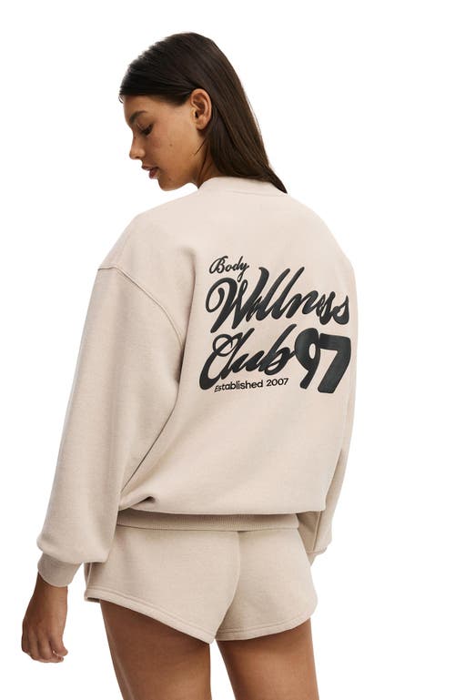 Cotton On Body Plush Graphic Crew Sweatshirt In Neutral