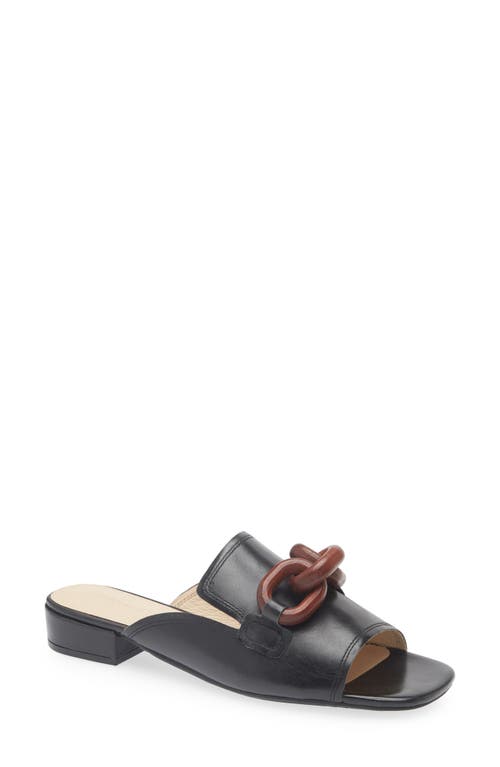 Chocolat Blu Bell Slide Sandal in Black Leather  product