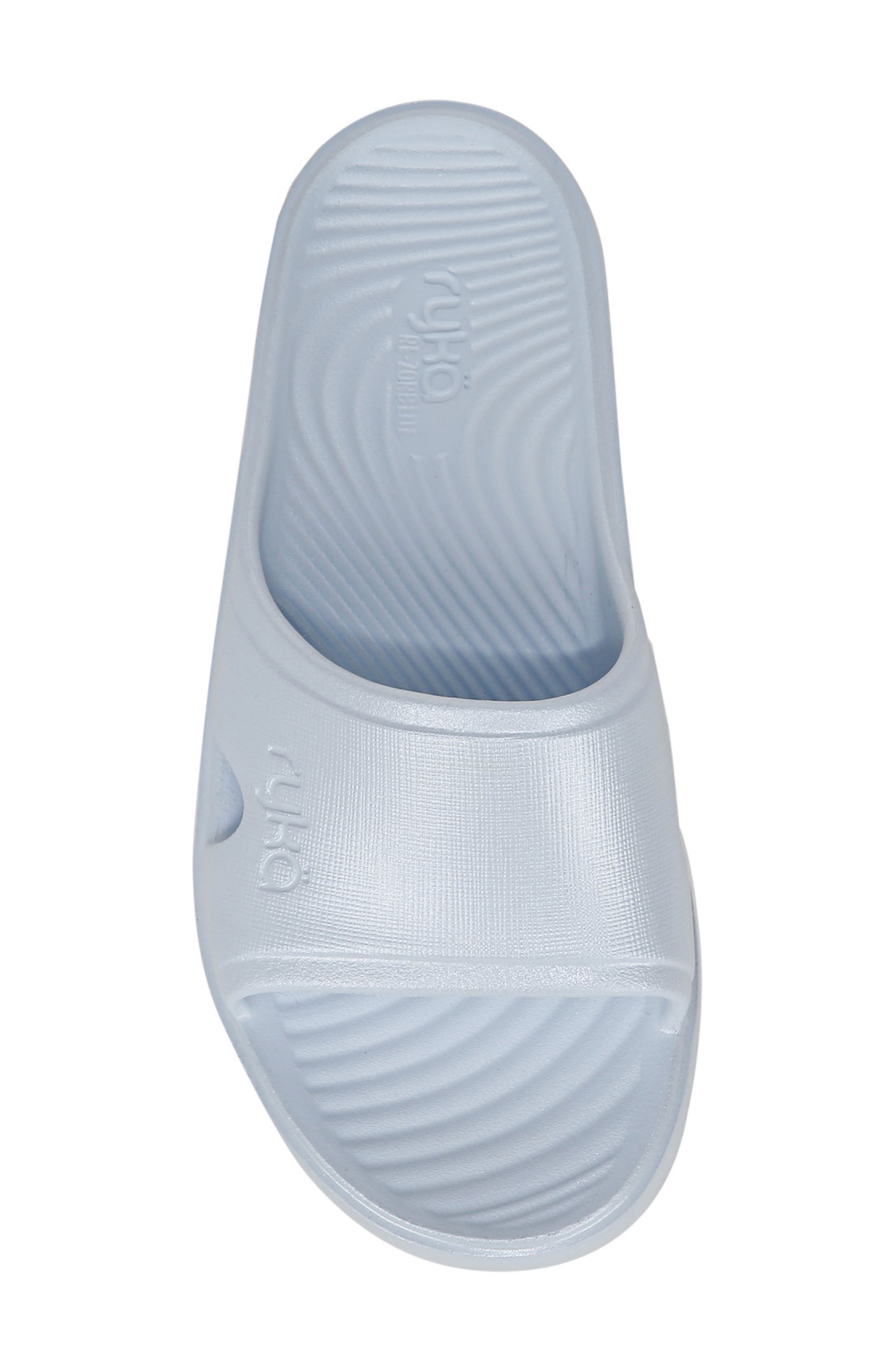 Rykä Soothe Slide Sandal, Alternate, color, Ice Blue Pearl