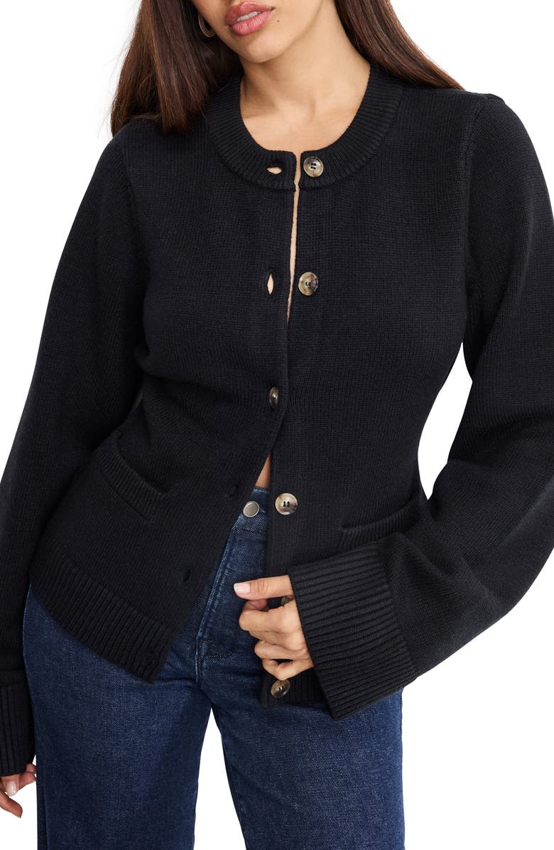 Good American Cardigan, Alternate, color, Black001