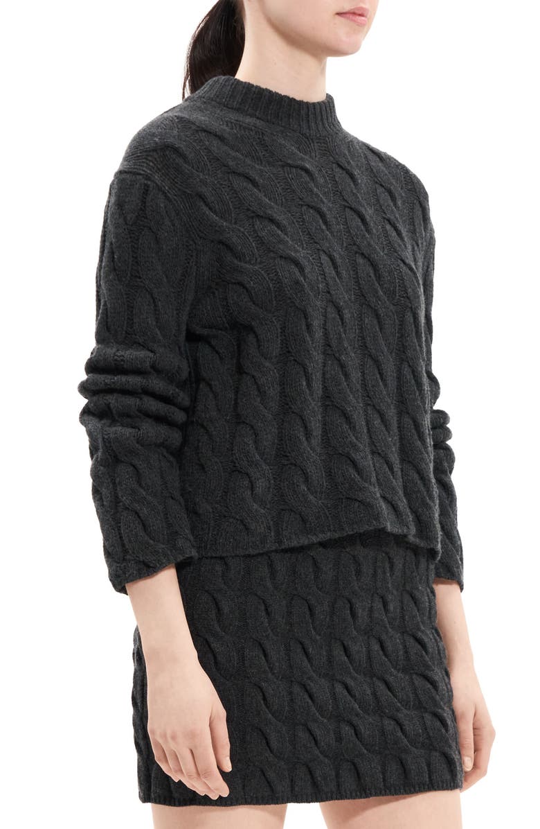 Theory Cable Knit Wool & Cashmere Sweater, Alternate, color,