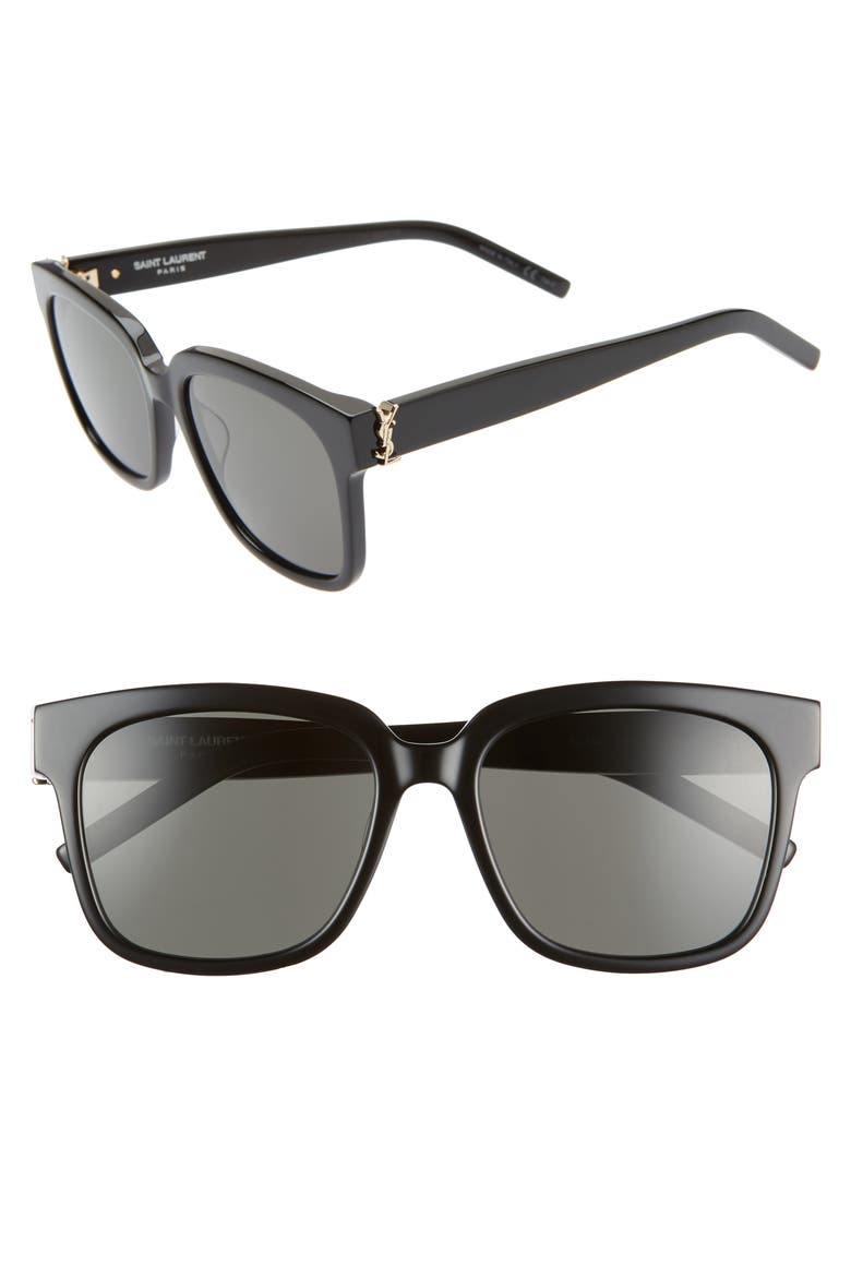 54mm Square Sunglasses, Alternate, color, BLACK/ GREY