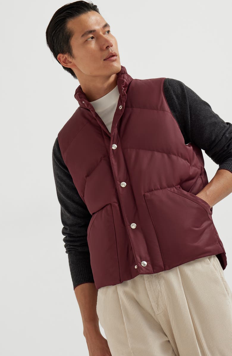 Brunello Cucinelli Down vest, Alternate, color, Amaranth