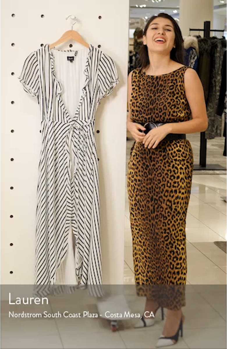 Adie Stripe Midi Wrap Dress, sales video thumbnail