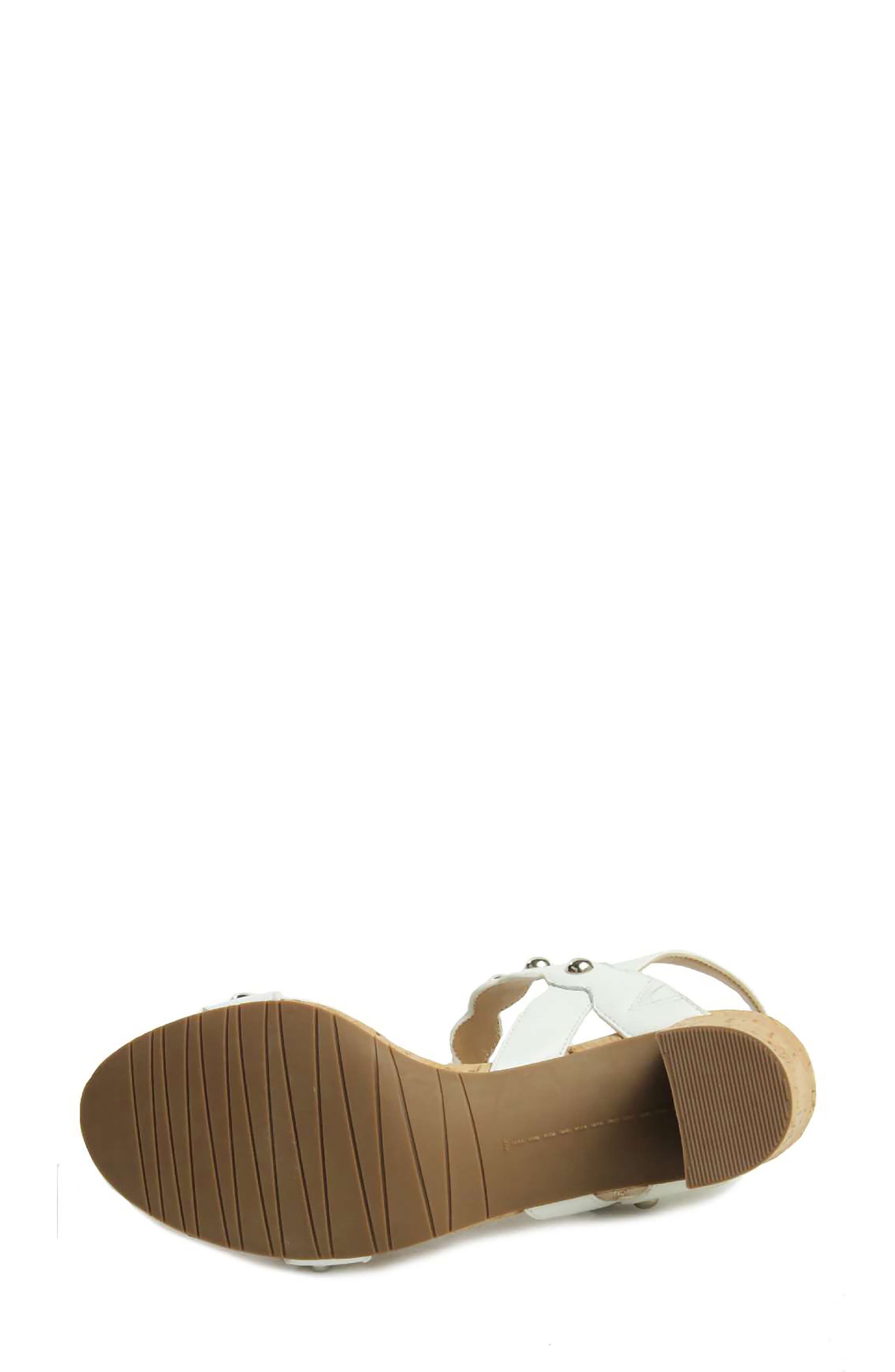 Mavis Studded Scalloped Sandal, Alternate, color, WHITE SUEDE