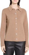 Theory Collar Cashmere & Wool Rib Cardigan