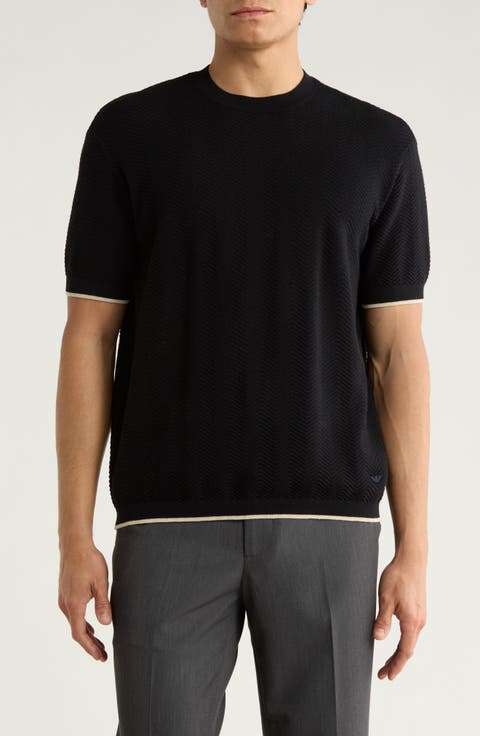 Tipped Chevron Knit T-Shirt