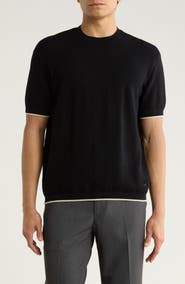 Emporio Armani Tipped Chevron Knit T-Shirt